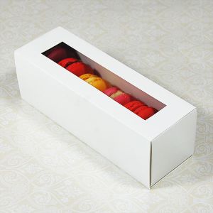 6 White Window Macaron Boxes($1.40/pc x 25 units)