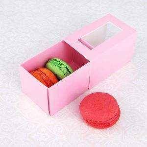 3 Pink Window Macaron Boxes($1.00/pc x 25 units)