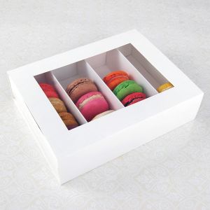 24 Macaron White Window Boxes ($2.80/pc x 25 units)